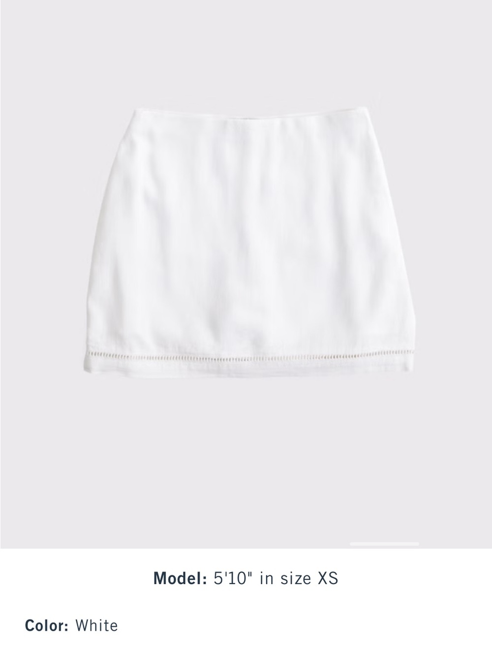 Abercrombie Scarlett Curve Love Linen Blend Mini Skort White - Picture 5 of 6